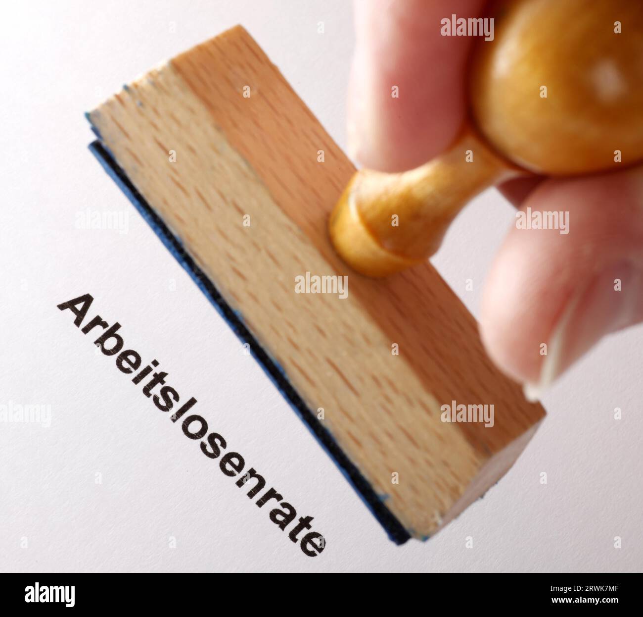 Texte du timbre taux de chômage Banque D'Images