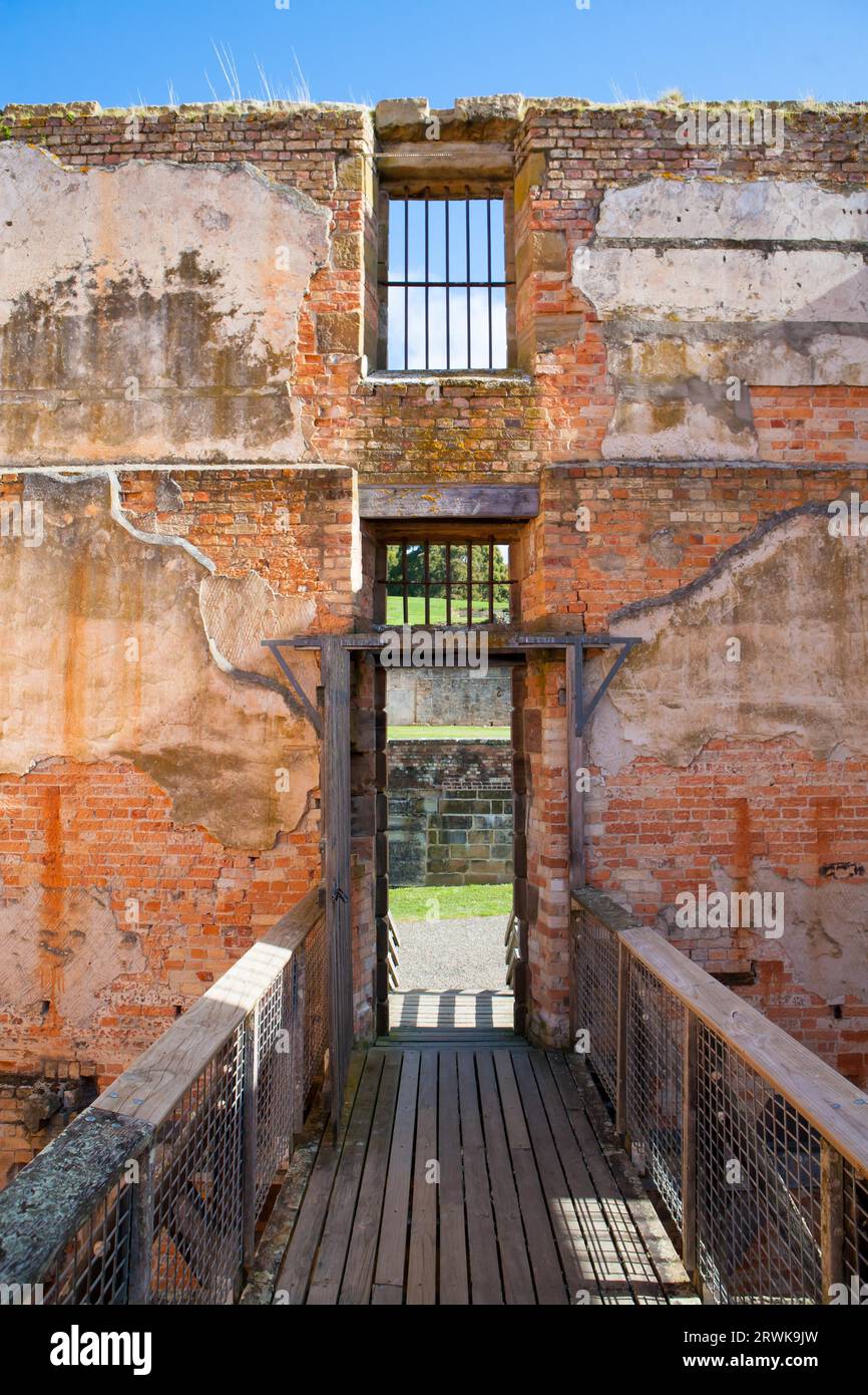 L'intérieur du bâtiment pénitentiaire de Port Arthur en Tasmanie, Australie Banque D'Images