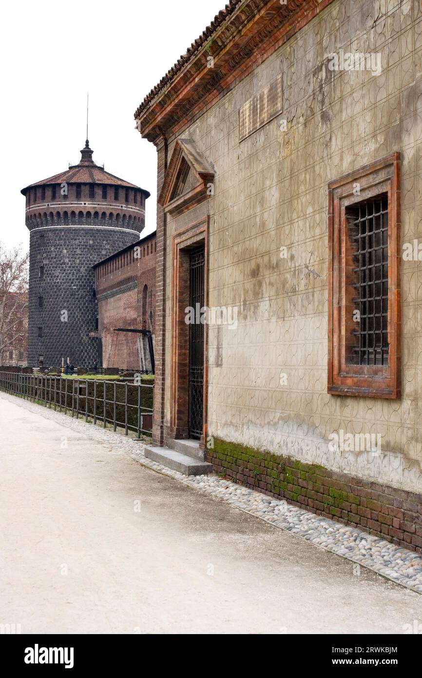 Le Castello Sforzesco à Milan Banque D'Images