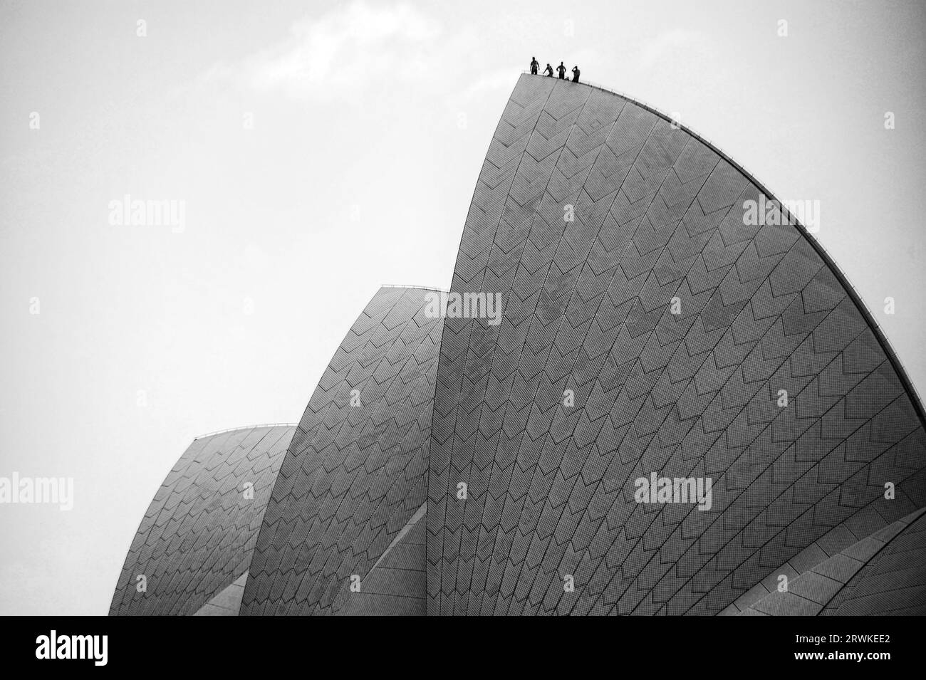 Emblématique Opéra de Sydney avec nettoyeurs Banque D'Images