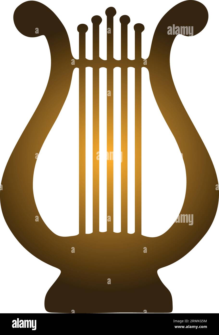 Lyra - un symbole d'inspiration un instrument de musique - silhouette vectorielle pour votre logo. Harpe - un symbole de l'art - une icône pour un logo ou un pictogramme. Illustration de Vecteur