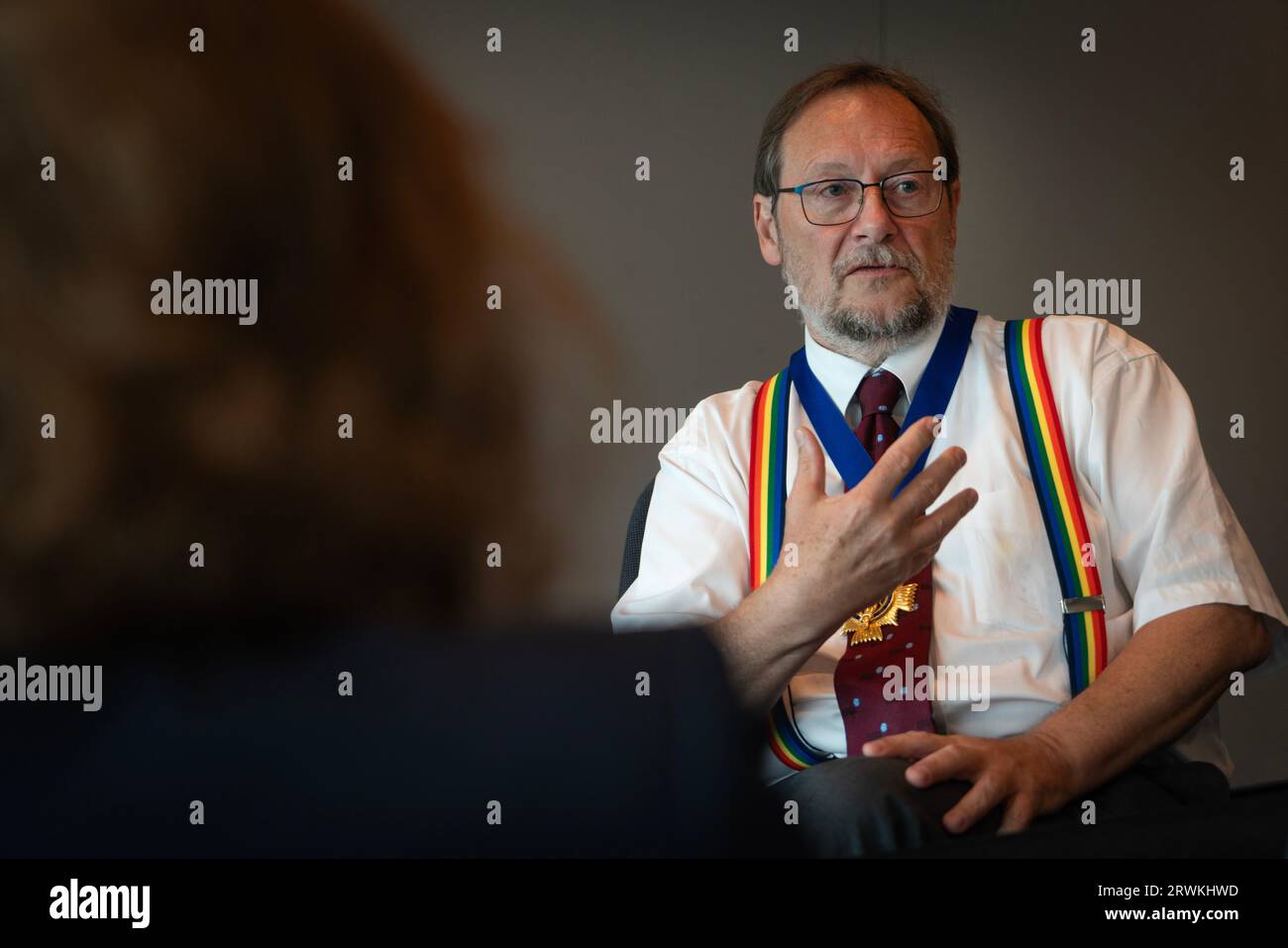 Le président nouvellement élu du conseil de la British Medical Association, le professeur Philip Banfield, photographié lors de leur réunion annuelle de représentants à Liverpool. Professeur Banfield est obstétricien, éducateur et universitaire basé dans le nord du pays de Galles. Il est actuellement président du Comité des consultants gallois de la BMA, président sortant du Conseil gallois de la BMA et siège au Conseil britannique depuis 2012. Il vit au pays de Galles, est marié à un médecin généraliste et a un fils qui est également médecin généraliste. Banque D'Images