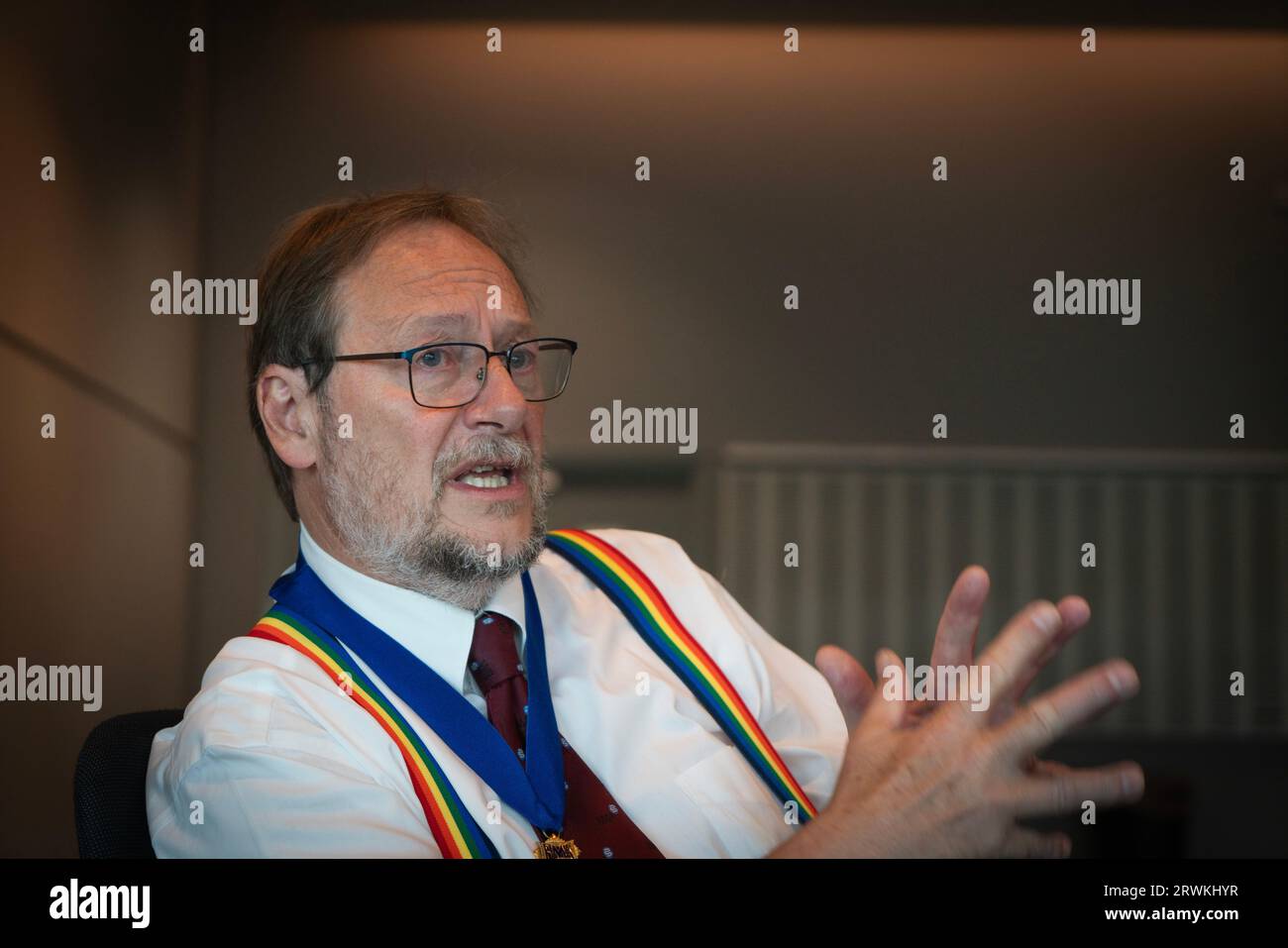 Le président nouvellement élu du conseil de la British Medical Association, le professeur Philip Banfield, photographié lors de leur réunion annuelle de représentants à Liverpool. Professeur Banfield est obstétricien, éducateur et universitaire basé dans le nord du pays de Galles. Il est actuellement président du Comité des consultants gallois de la BMA, président sortant du Conseil gallois de la BMA et siège au Conseil britannique depuis 2012. Il vit au pays de Galles, est marié à un médecin généraliste et a un fils qui est également médecin généraliste. Banque D'Images