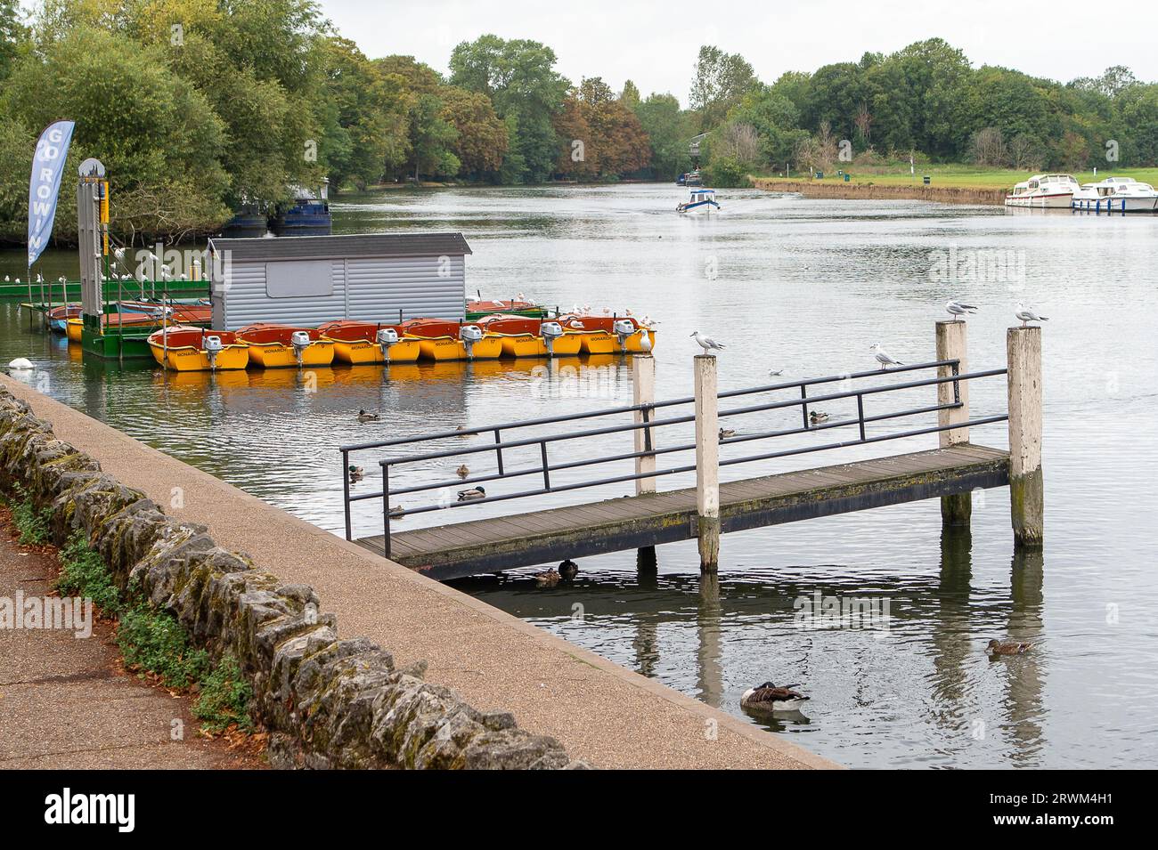 Windsor, Berkshire, Royaume-Uni. 20 septembre 2023. Il a été déserté par la Tamise ce matin par un début de journée ennuyeux et venteux à Windsor, Berkshire aujourd'hui. Un met Office Yellow Weather est en place aujourd'hui pour Londres et le Sud-est pour de fortes pluies. Crédit : Maureen McLean/Alamy Live News Banque D'Images