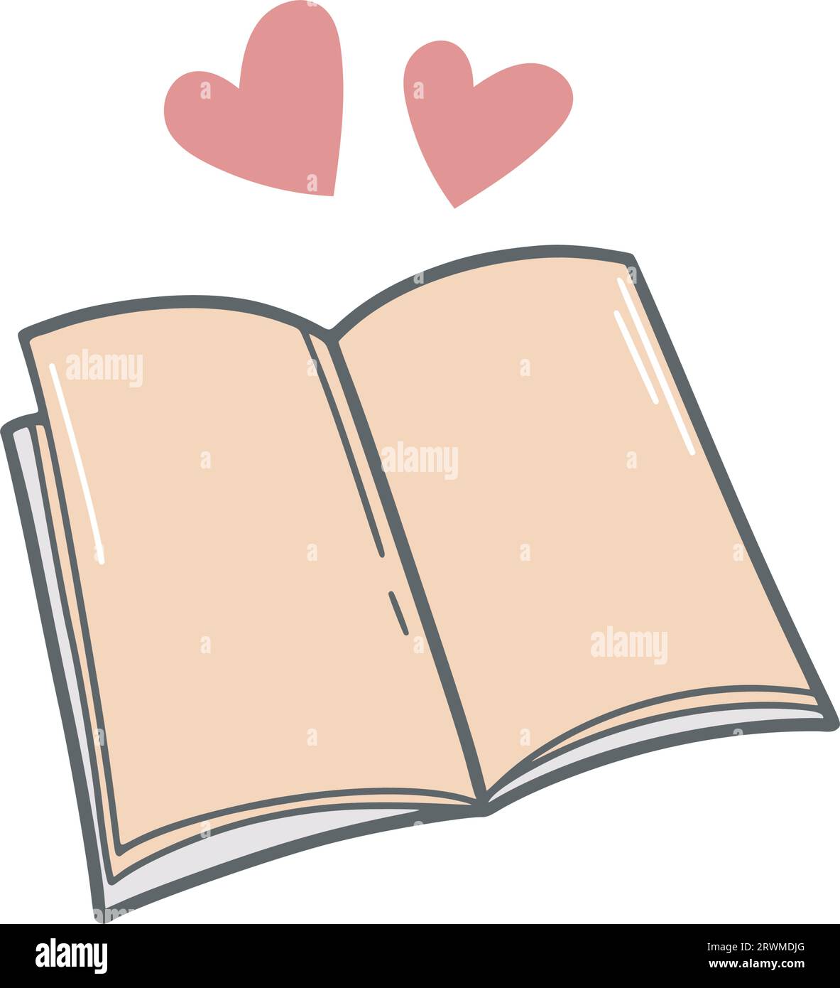 Livre ouvert dessiné à la main ou bloc-notes Illustration de Vecteur