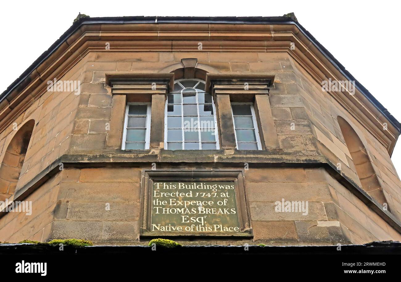 Inscription Buttercross au centre-ville du château de Barnard, comté de Durham, Angleterre, Royaume-Uni, DL12 8ND Banque D'Images