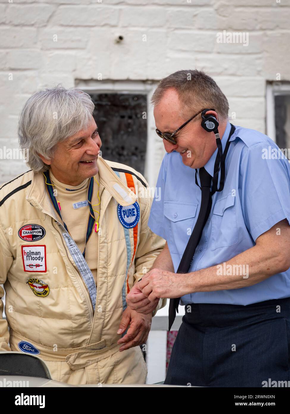 Pilote Bill Shepperd au Goodwood Revival, West Sussex UK Banque D'Images