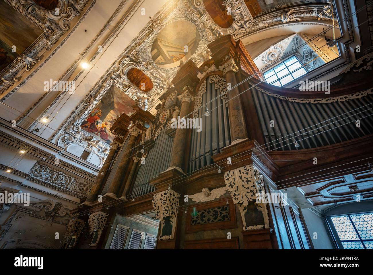 Orgue à pipe cathédrale de Salzbourg - Salzbourg, Autriche Banque D'Images