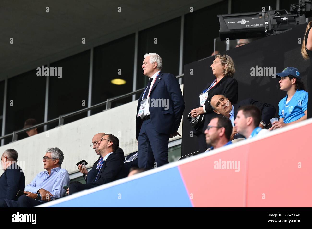 Nice, France. 20 septembre 2023. marzio innocenti président du rugby italien lors du match Italie vs Uruguay, coupe du monde de rugby à Nice, France, septembre 20 2023 crédit : Independent photo Agency/Alamy Live News Banque D'Images