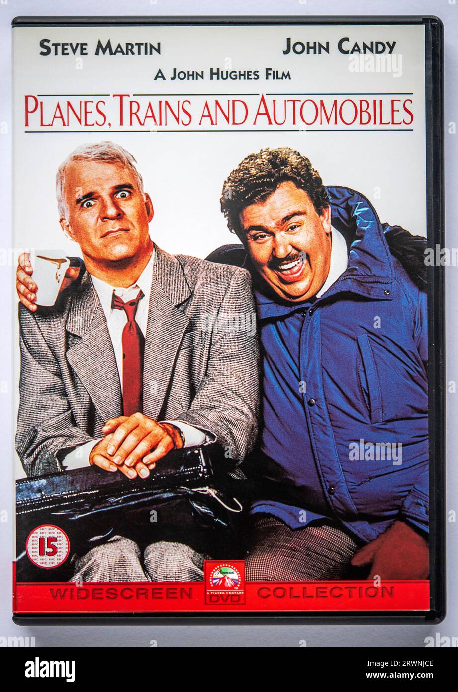 Couverture d'une copie DVD du film planes, trains and automobiles, une comédie qui a été initialement sorti dans les cinémas en 1987 Banque D'Images