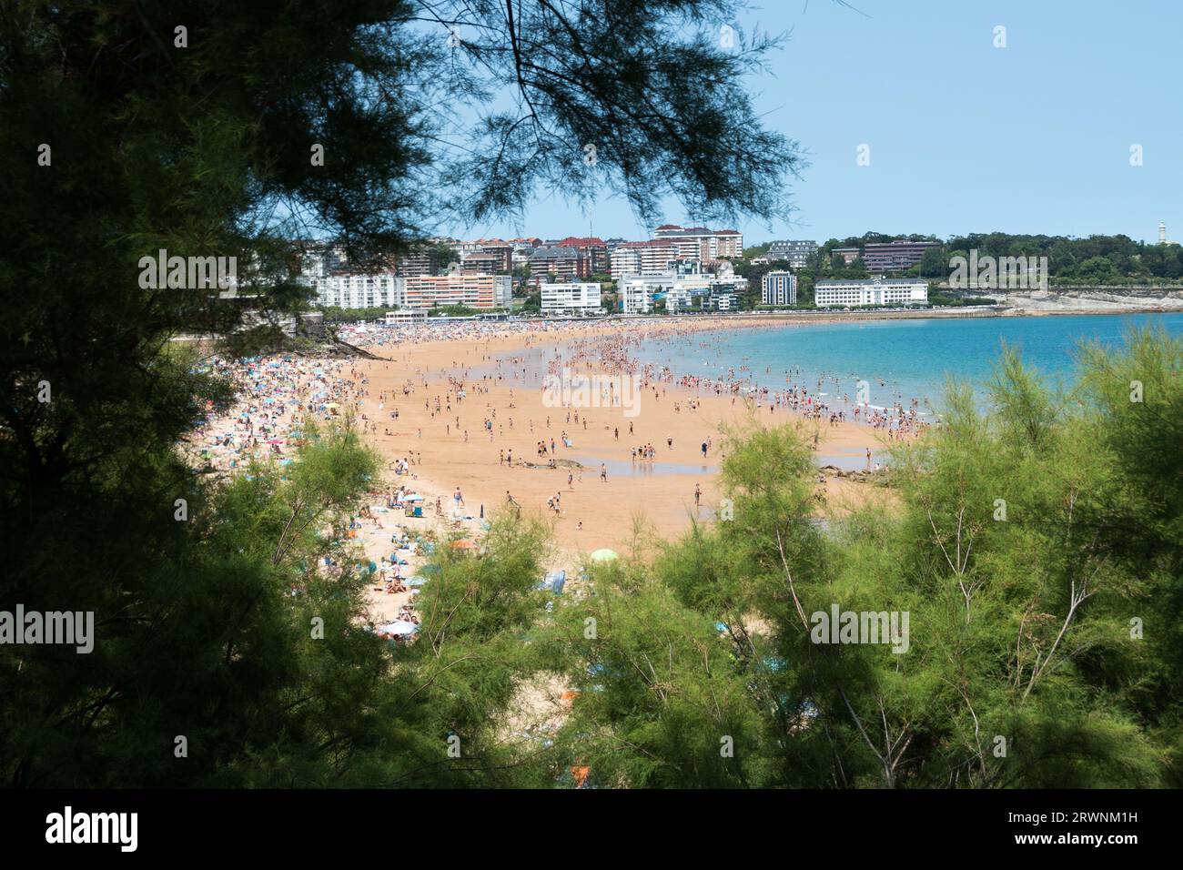 Plage de la province de Cantabrie, Espagne Banque D'Images