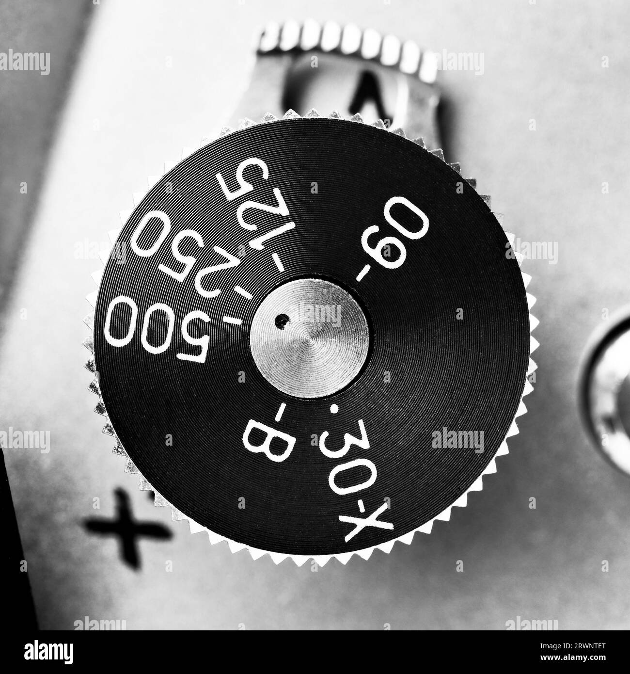 Interrupteur d'obturateur mécanique sur l'ancien appareil photo vintage Banque D'Images