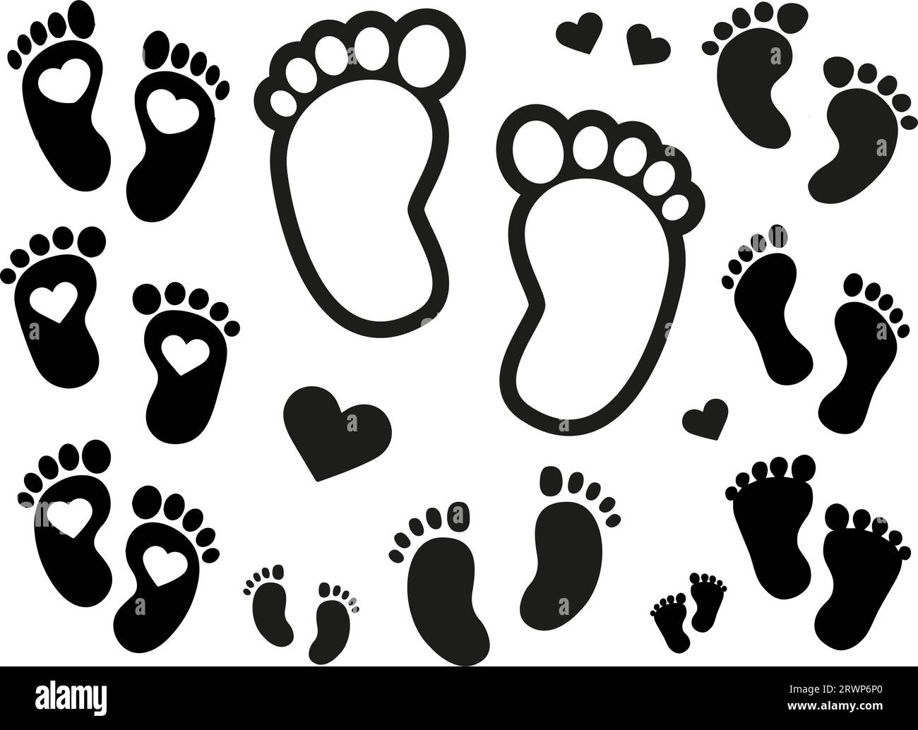Jeu de pieds de bébé de Vector Illustration de Vecteur
