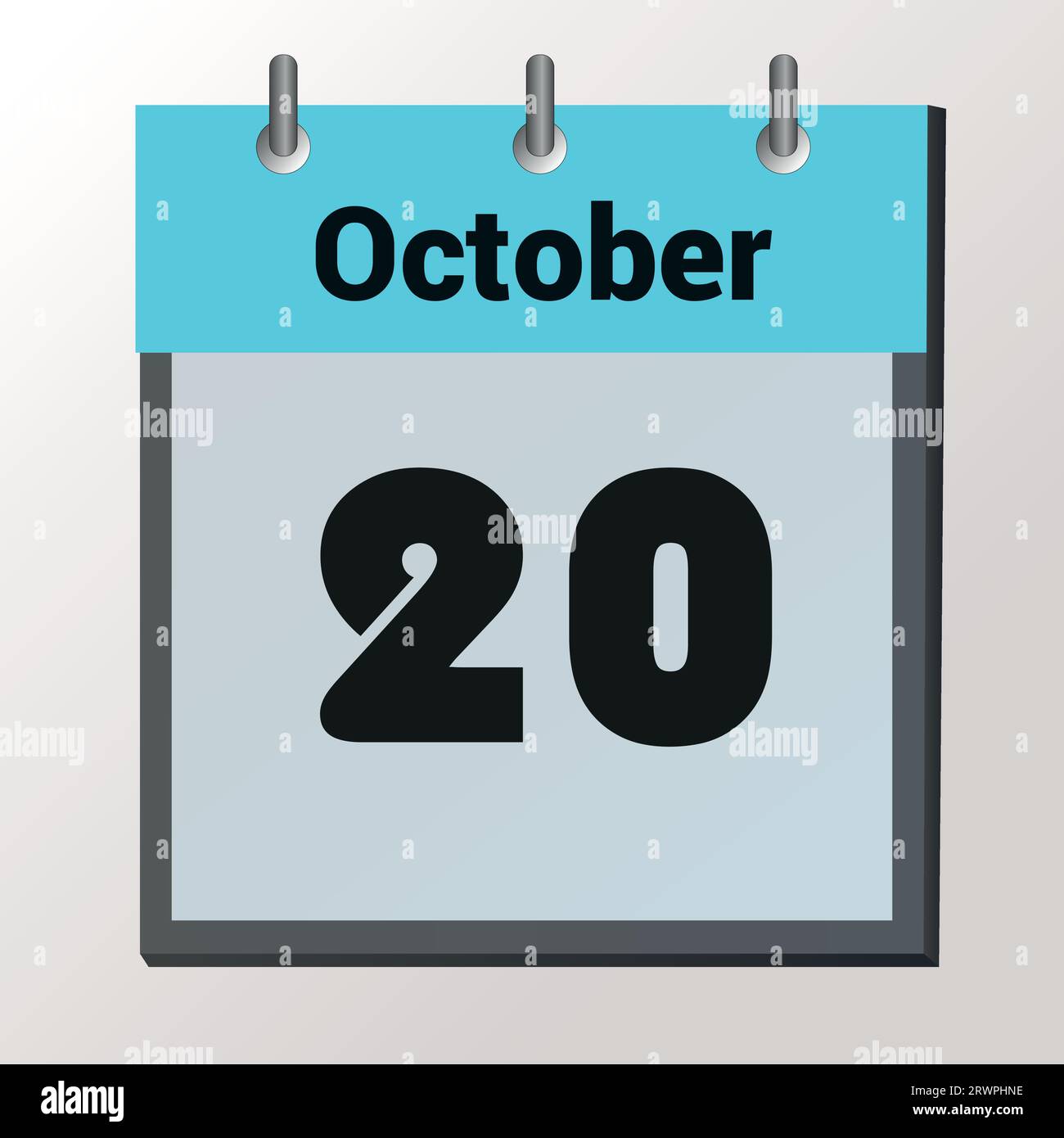 Jour sur le calendrier, format image vectorielle, octobre 20 Illustration de Vecteur