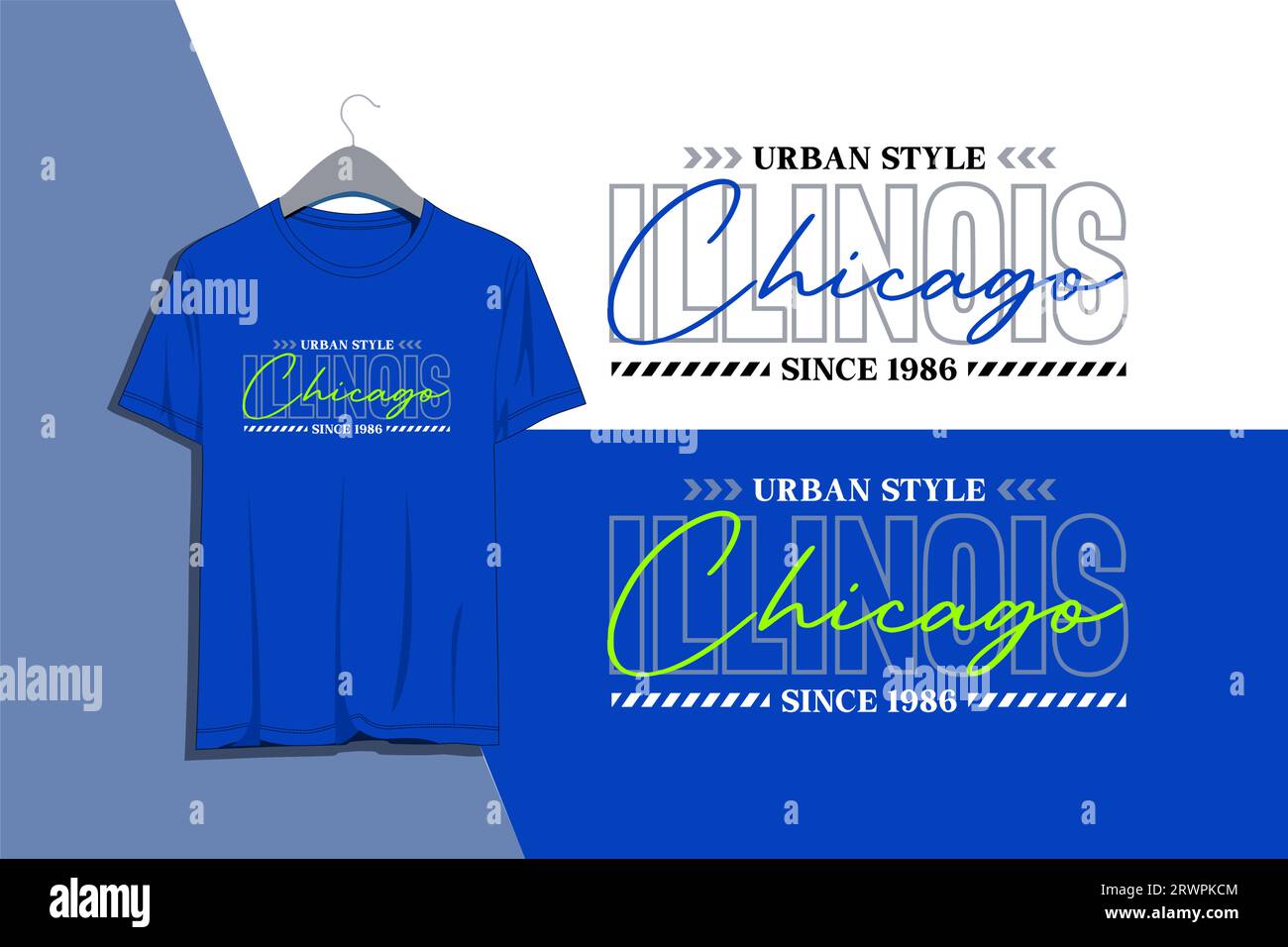 illinois, chicago, style urbain, pour t-shirt, affiches, étiquettes, etc. conception vectorielle Illustration de Vecteur