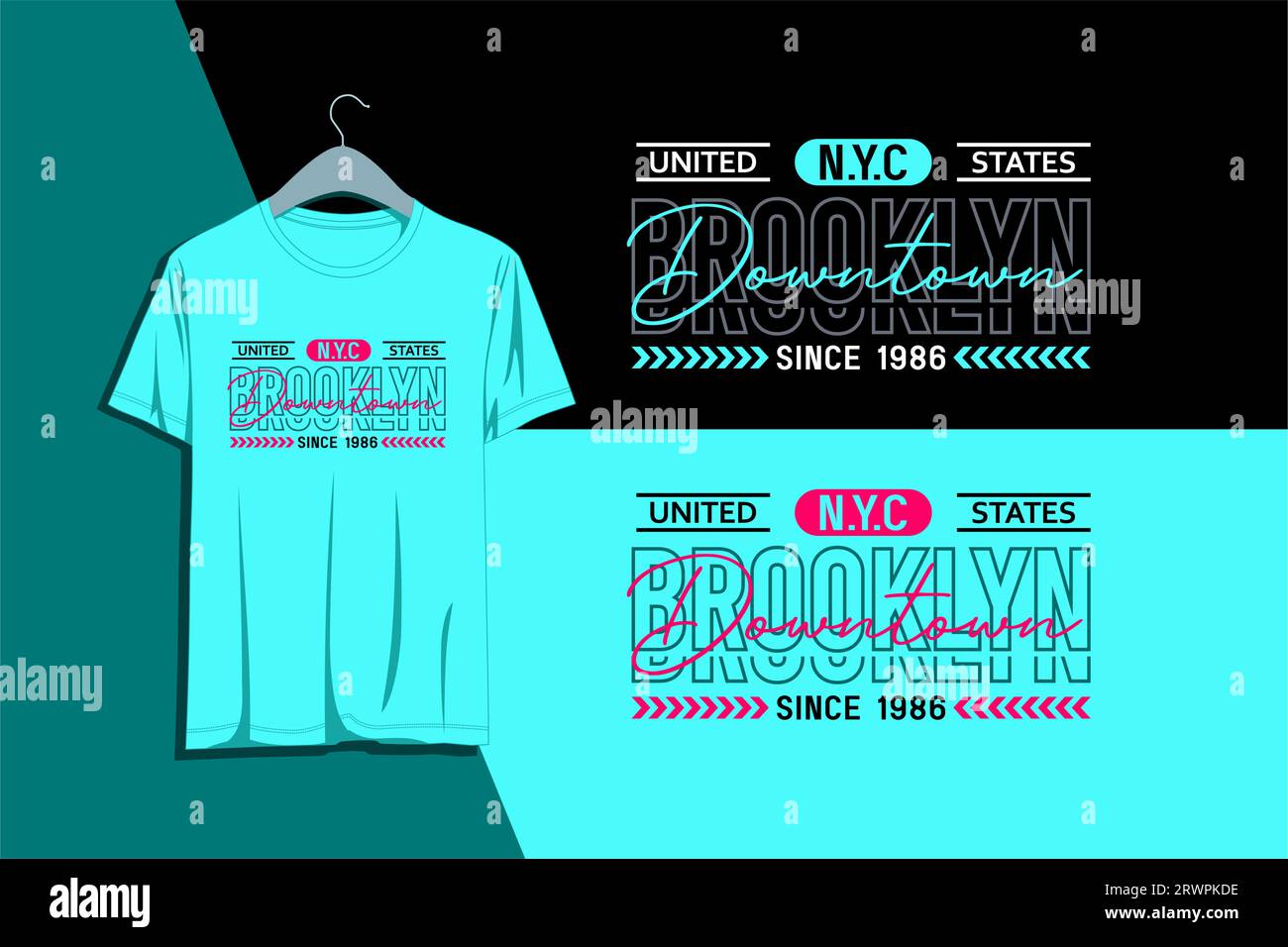 nyc, brooklyn, style urbain, pour t-shirt, affiches, étiquettes, etc. conception vectorielle Illustration de Vecteur