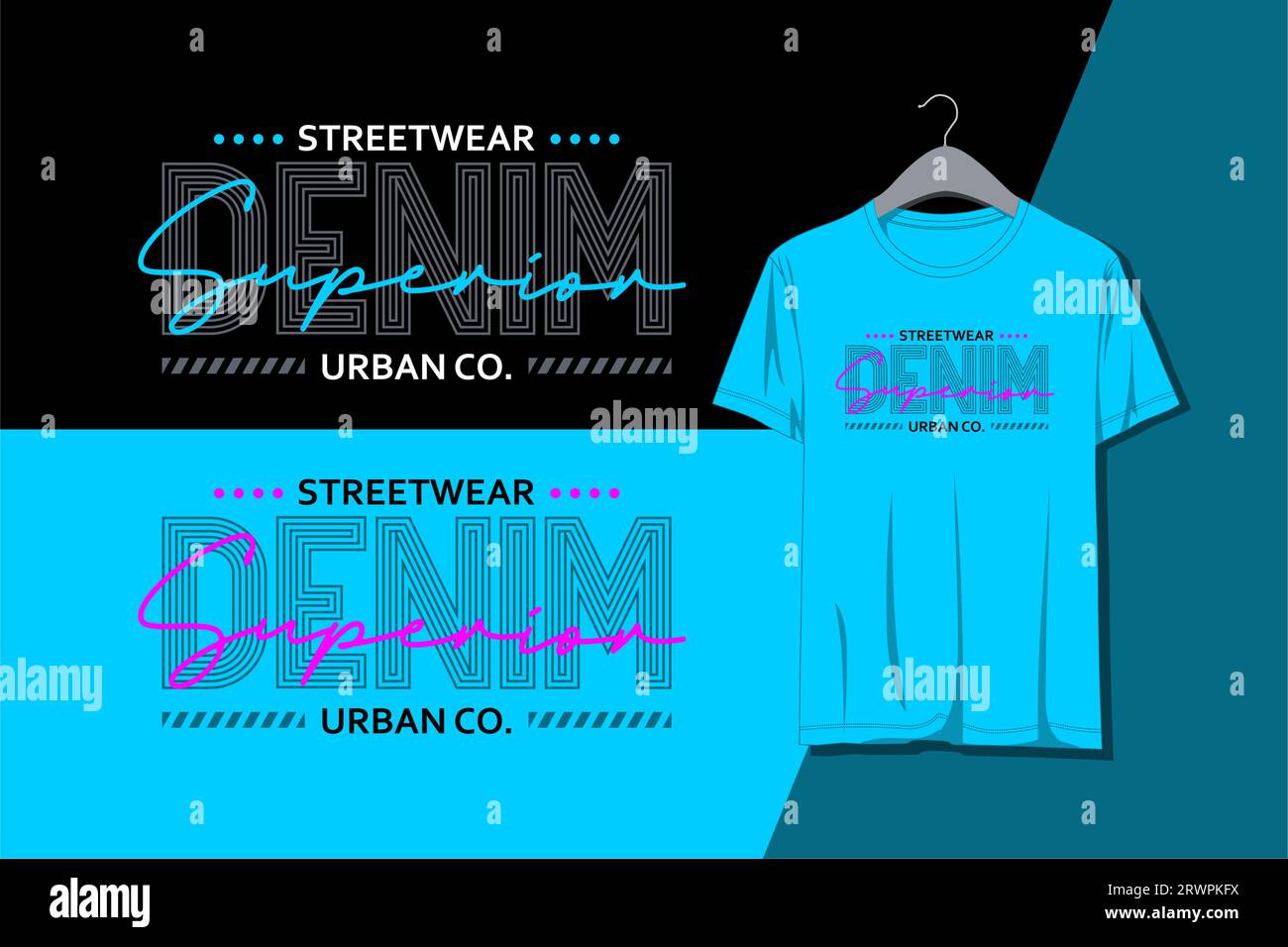 Denim supérieur, style urbain, pour t-shirt, affiches, étiquettes, etc. conception vectorielle Illustration de Vecteur
