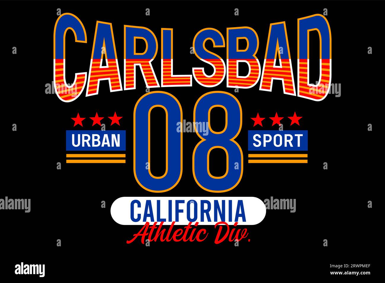 carlsbad sport californie athlentique, style urbain, collège vintage pour t-shirt, affiches, étiquettes, etc. conception vectorielle Illustration de Vecteur