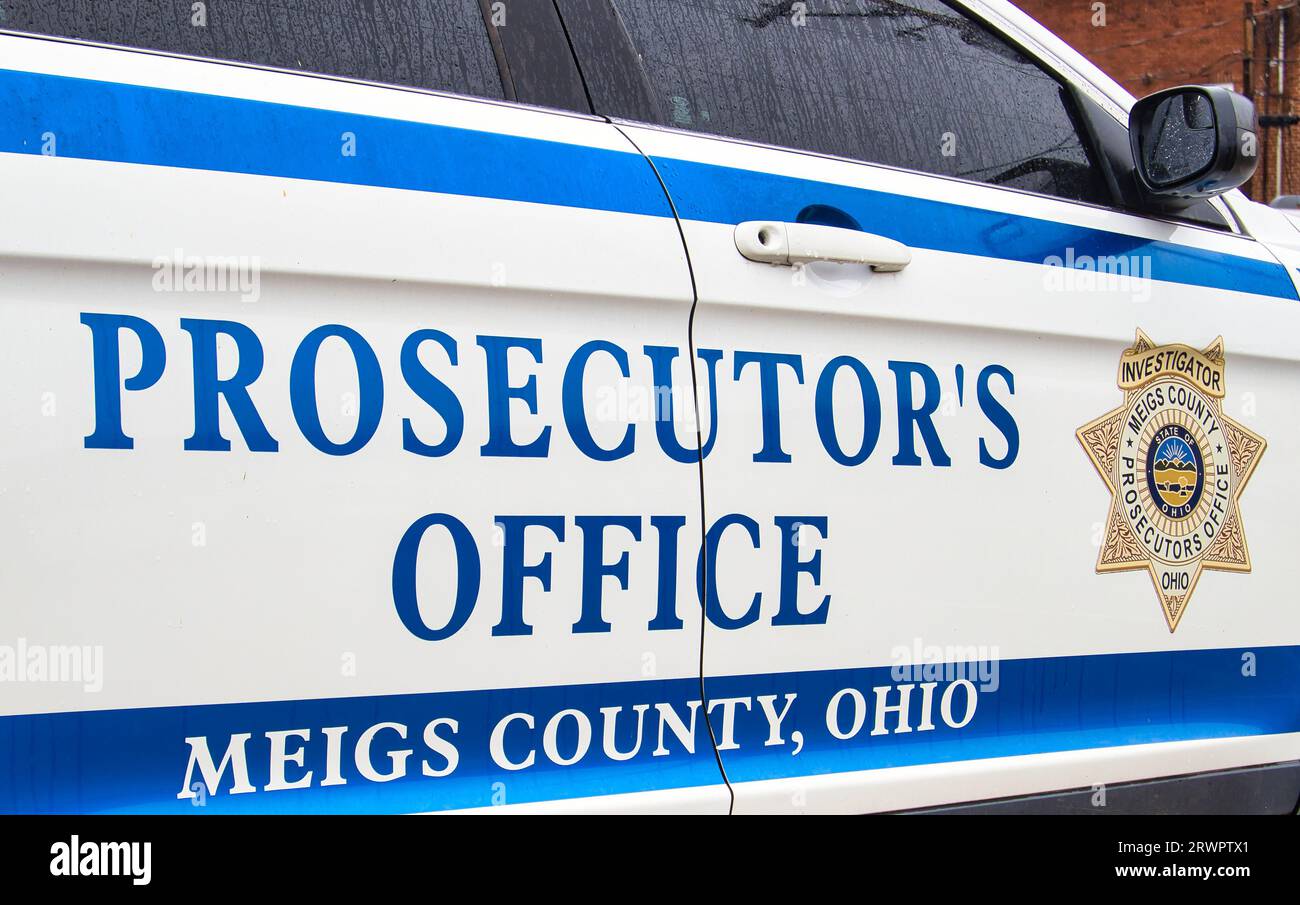 Le procureur du comté de Meigs, situé à Pomeroy, Ohio, est une agence qui poursuit les affaires criminelles au nom du gouvernement Pomeroy. Banque D'Images