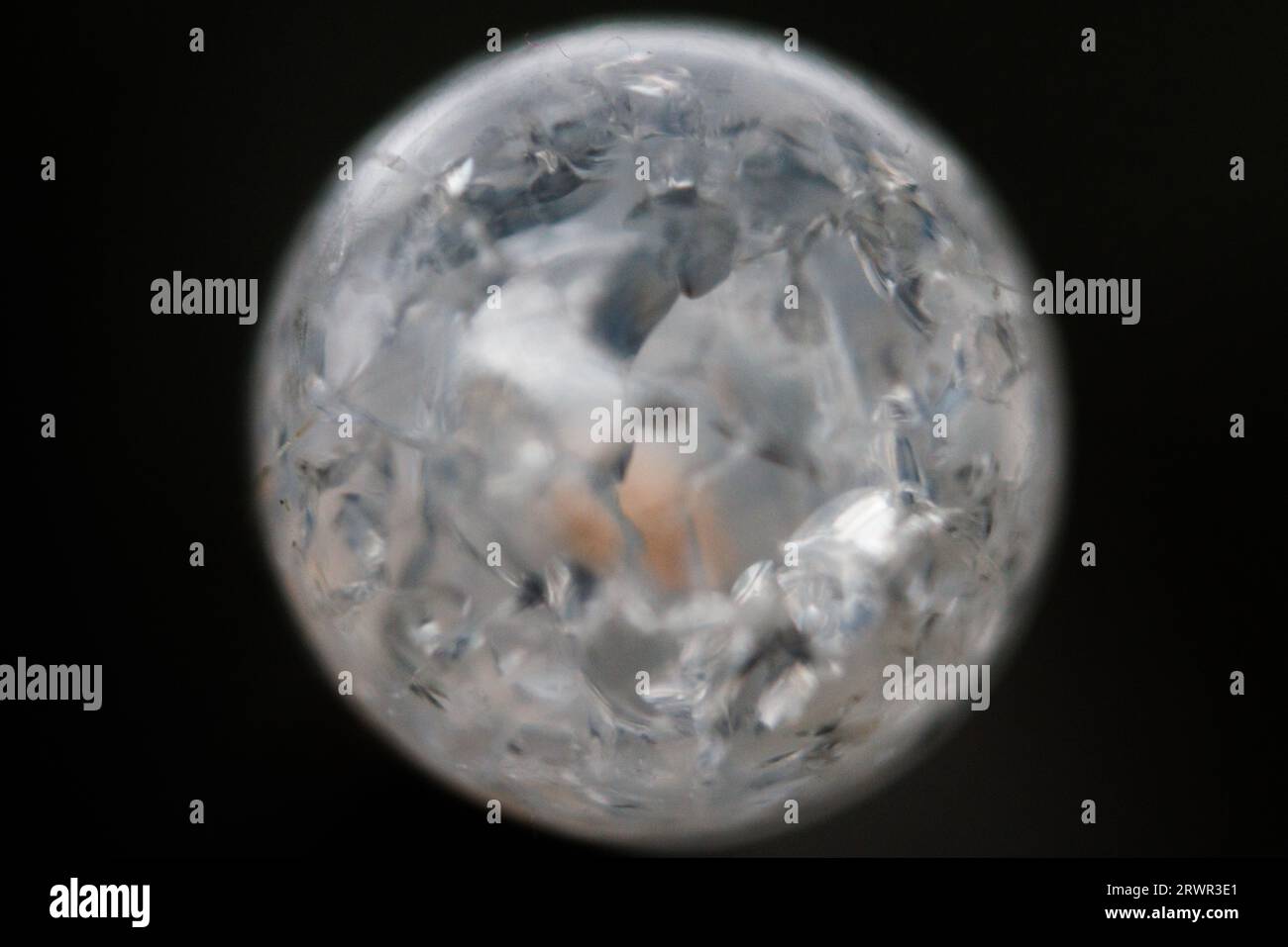 Photo macro abstraite d'une boule LED Banque D'Images