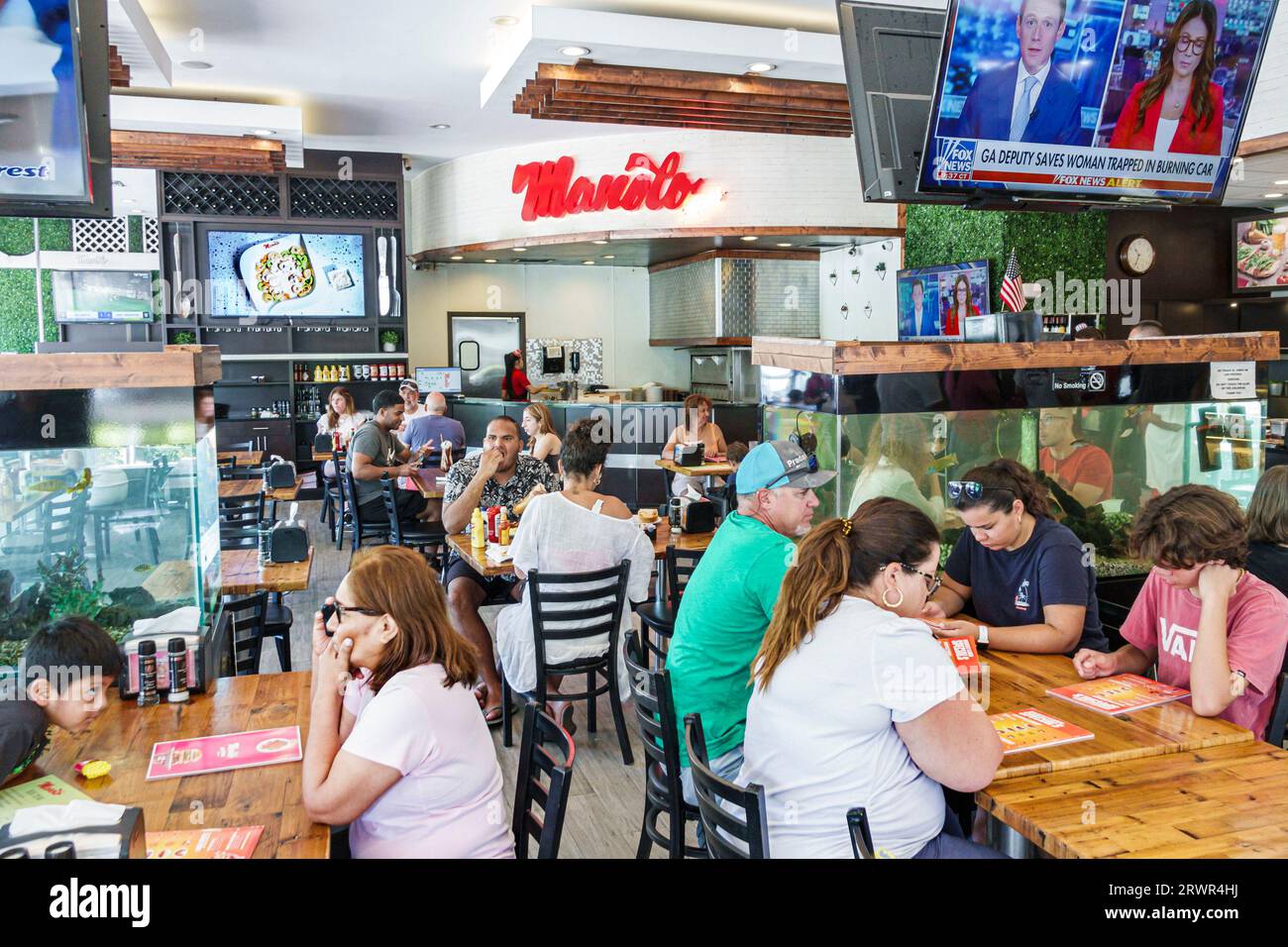 Miami Beach Floride, Manolo, restaurant restaurants cafés bistros entreprises dîner repas à l'extérieur, café bistro décontracté nourriture, magasins d'affaires Banque D'Images