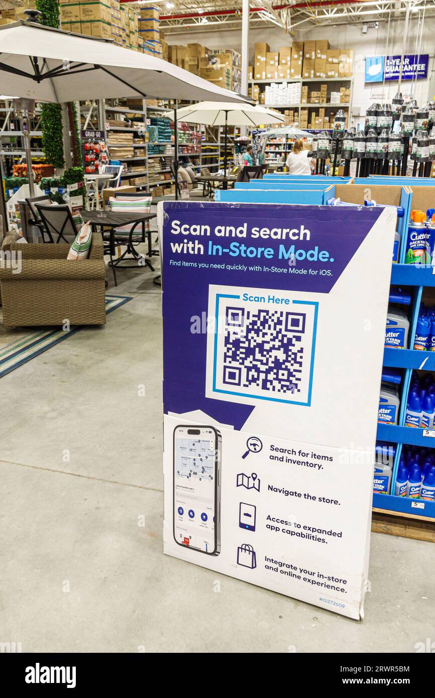 Miami Hialeah Floride, Lowe's Home Improvement, quincaillerie grand magasin de boîte, intérieur intérieur à l'intérieur, vente d'affichage, espace de détail, étagères, magasins d'affaires de magasin b Banque D'Images