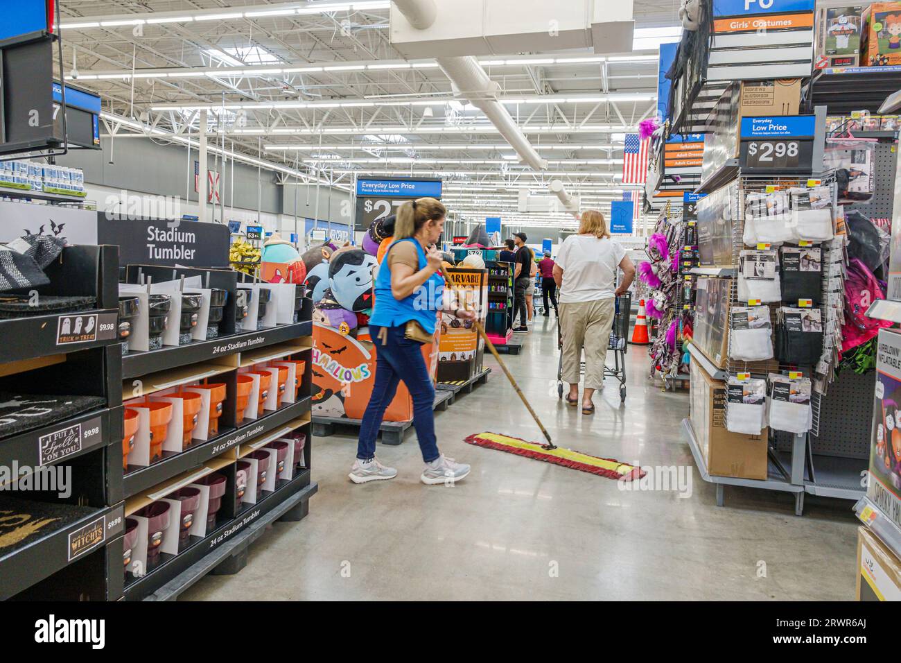 Florida, FL, Miami, shopping, Walmart, discount store, inside, woman, sale,  display, - SuperStock