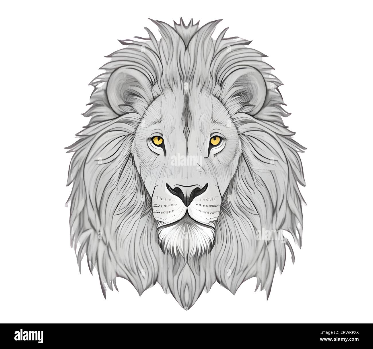 Esquisse de visage de lion dans le style doodle illustration vectorielle. Illustration de Vecteur