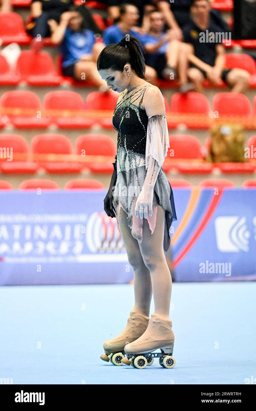 Erika ALARCON (par), lors de Senior Ladies Solo Dance, style Dance, aux Championnats du monde de patinage artistique Ibagu-Tolima 2023, au Parque Deportivo Municipal, le 19 septembre 2023 à Ibagu, Colombie. Crédit : Raniero Corbelletti/AFLO/Alamy Live News Banque D'Images