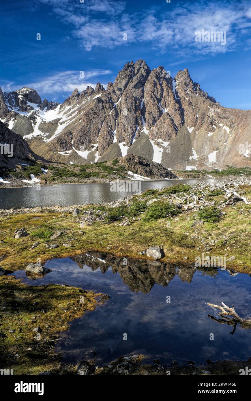 Vue pittoresque de l'île Navarino au sud du Chili Banque D'Images