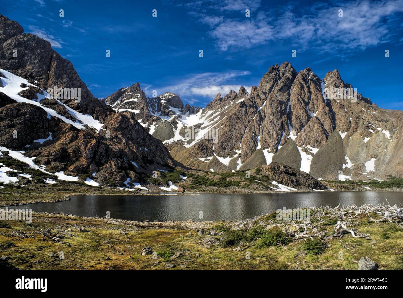 Vue panoramique de l'île Navarino au sud du Chili Banque D'Images