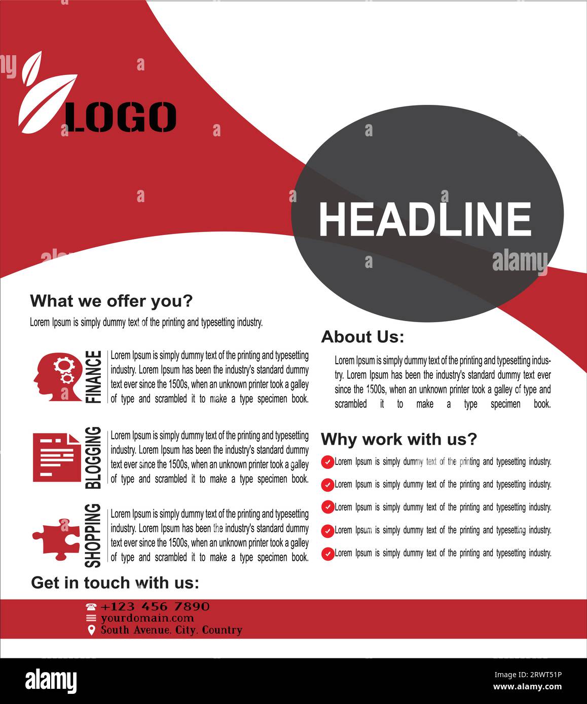 Modèle de dépliant de concept de promotion des activités générales Illustration de Vecteur