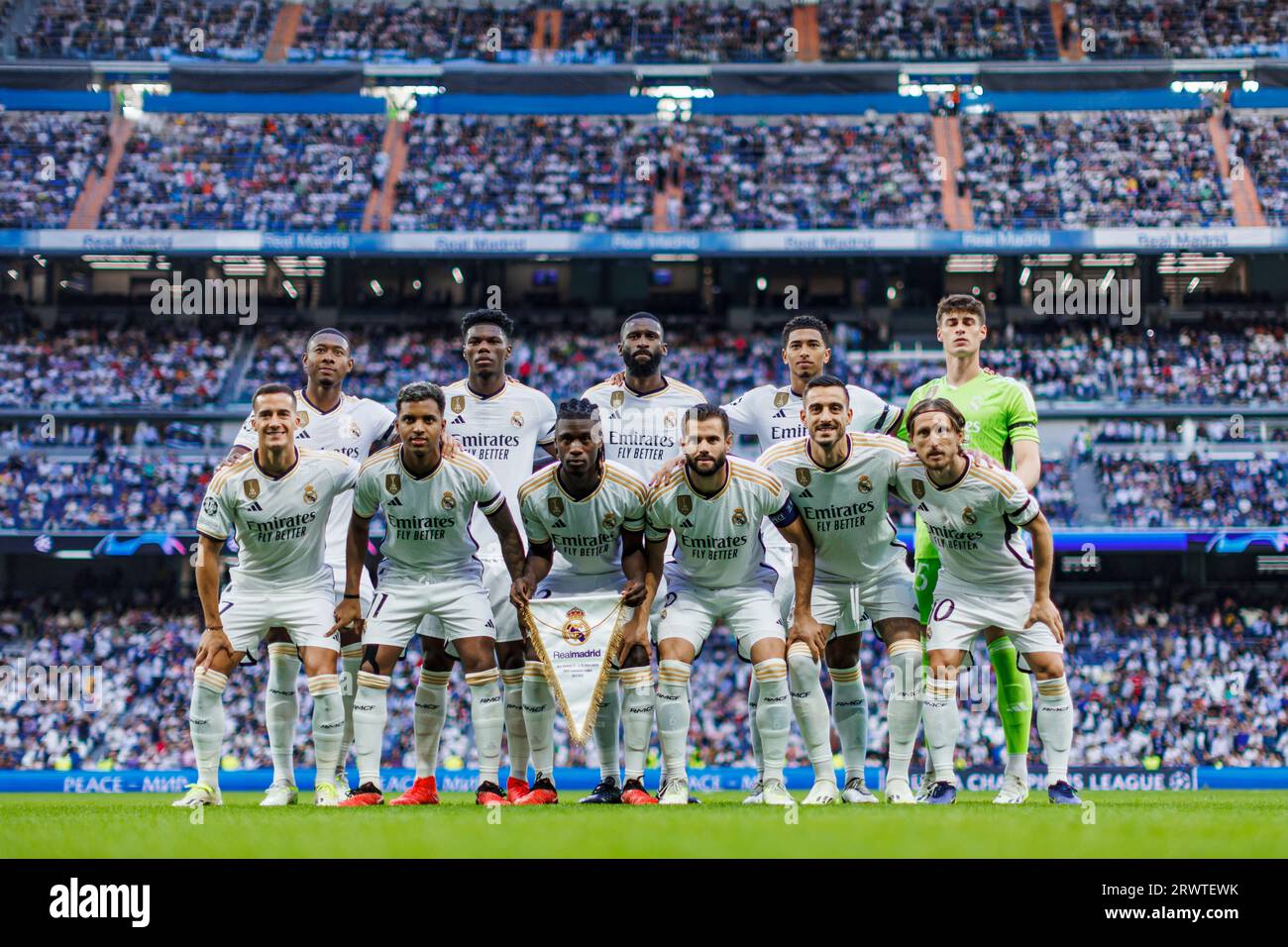 Madrid, Espagne. 20 septembre 2023. MADRID, ESPAGNE - 20 SEPTEMBRE : .joueurs du Real Madrid lors du match de la Ligue des champions de l'UEFA entre le Real Madrid et le FC Union Berlin à l'Estadio Santiago Bernabeu le 20 septembre 2023 à Madrid, Espagne (image de crédit : © Pablo Garcia/DAX via ZUMA Press Wire) À USAGE ÉDITORIAL UNIQUEMENT! Non destiné à UN USAGE commercial ! Banque D'Images