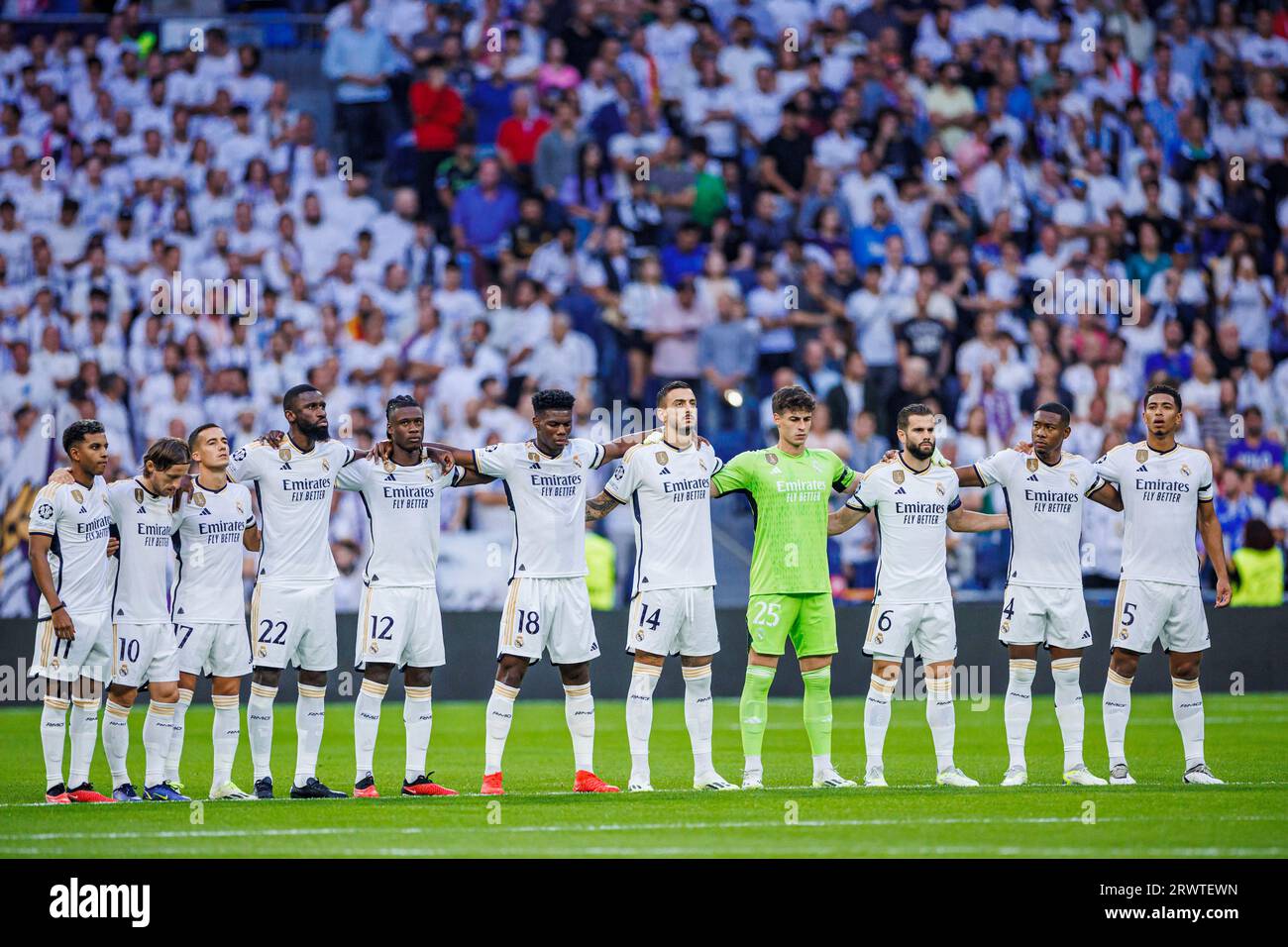 Madrid, Espagne. 20 septembre 2023. MADRID, ESPAGNE - 20 SEPTEMBRE : .joueurs du Real Madrid lors du match de la Ligue des champions de l'UEFA entre le Real Madrid et le FC Union Berlin à l'Estadio Santiago Bernabeu le 20 septembre 2023 à Madrid, Espagne (image de crédit : © Pablo Garcia/DAX via ZUMA Press Wire) À USAGE ÉDITORIAL UNIQUEMENT! Non destiné à UN USAGE commercial ! Banque D'Images