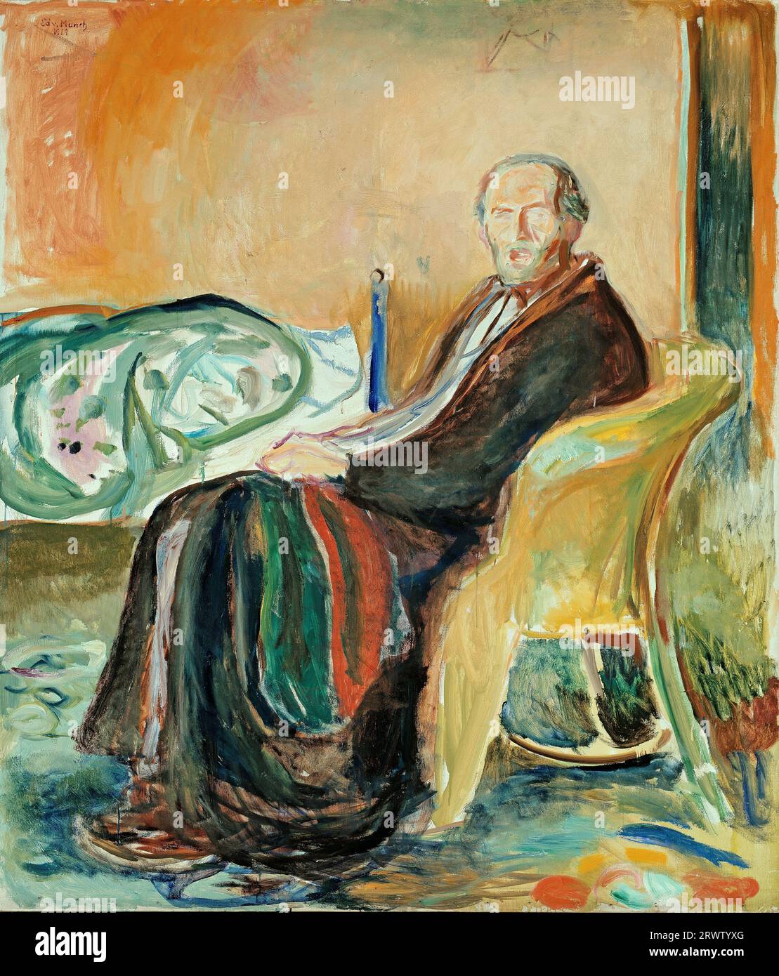 Edvard Munch Autoportrait avec la grippe espagnole, 1919, huile sur toile, 150 x 131 cm, National Gallery (Norvège) Banque D'Images