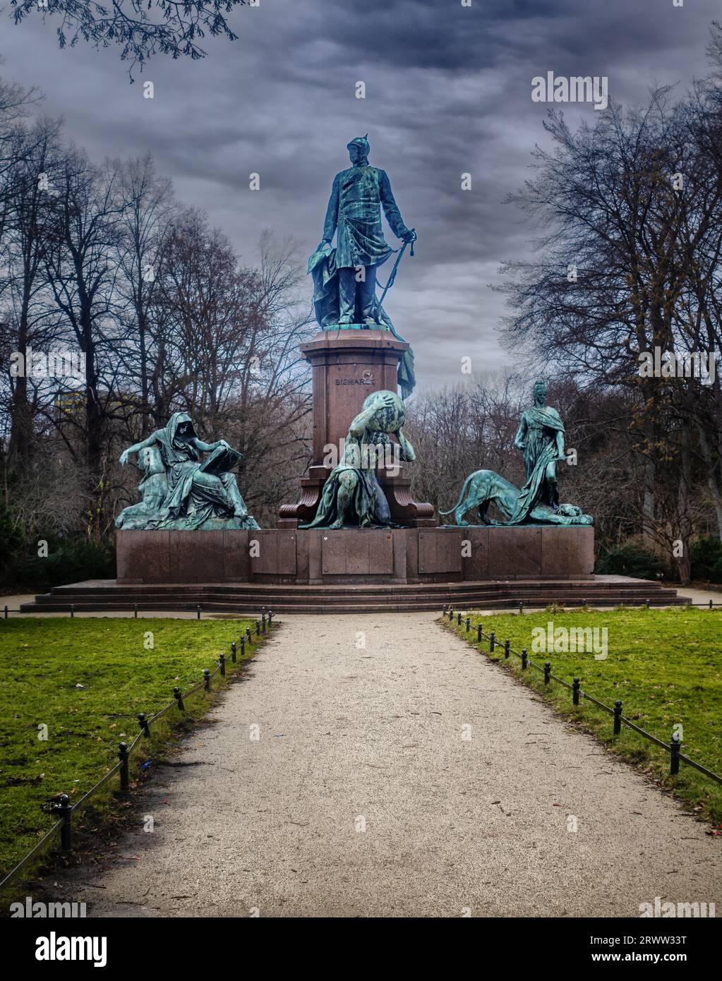 Statue de Bismarck de Tiergarten, Berlin, Allemagne Banque D'Images