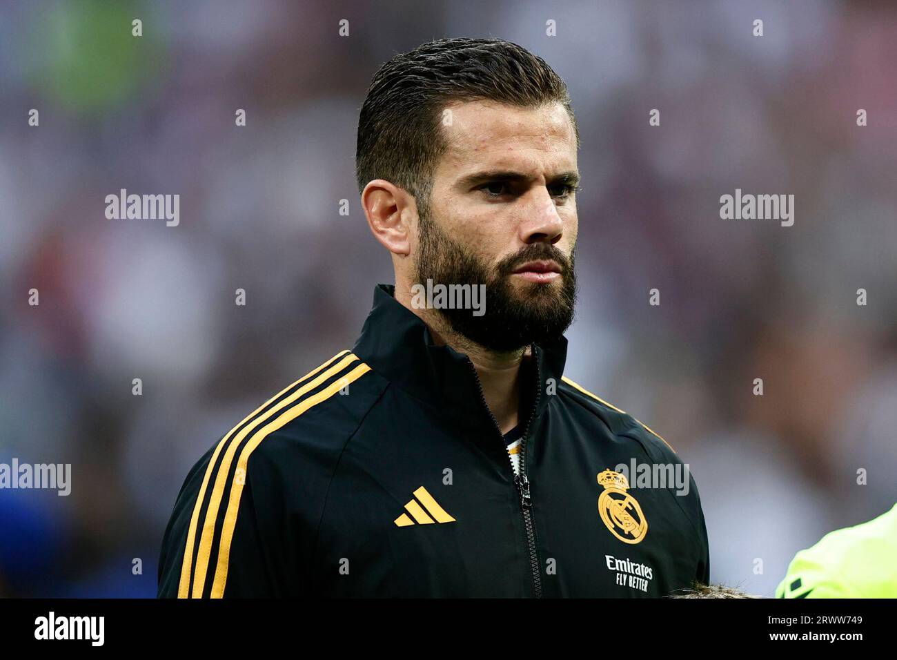 Madrid, Espagne. 20 septembre 2023. Nacho, du Real Madrid CF, se présente lors du match de l'UEFA Champions League entre le Real Madrid CF et le FC Union Berlin au stade Santiago Bernabeu le 20 septembre 2023 à Madrid, Espagne . Crédit : Marco Canoniero/Alamy Live News Banque D'Images