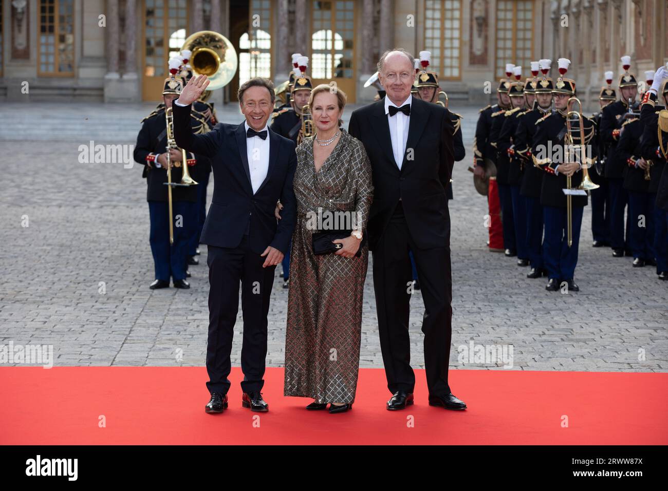Versailles, France. 20 septembre 2023. Dîner d'État en l'honneur du roi Charles III et de la reine Camilla, Stéphane Bern, Yves de Gaulle, François Loock / Alamy Banque D'Images