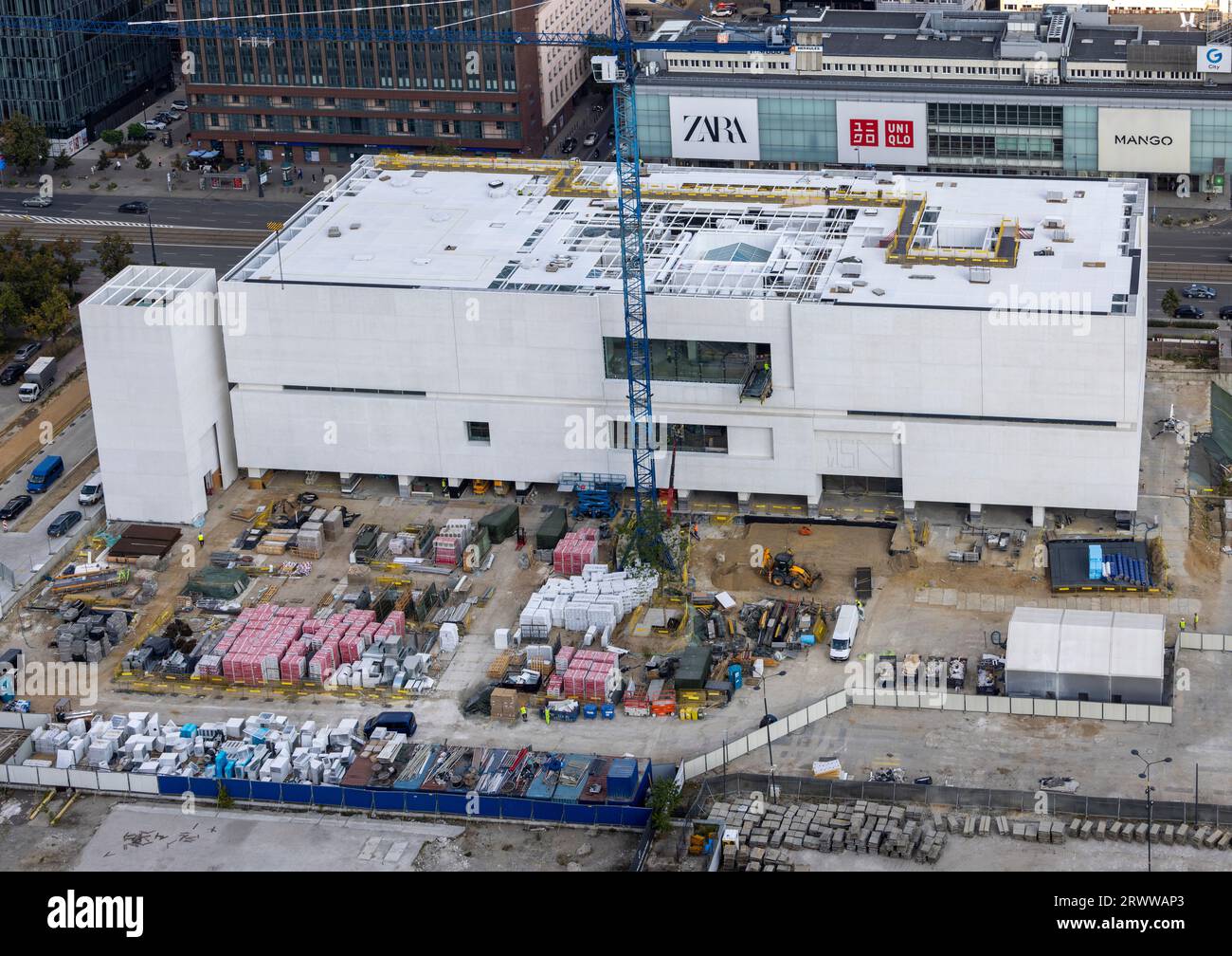 La construction du nouveau bâtiment pour le Musée d'Art moderne de Varsovie, Pologne Banque D'Images