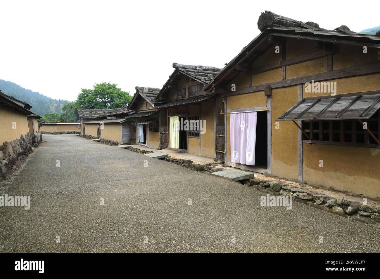 Mai : paysage urbain restauré des ruines du clan Ichijodani Asakura Banque D'Images