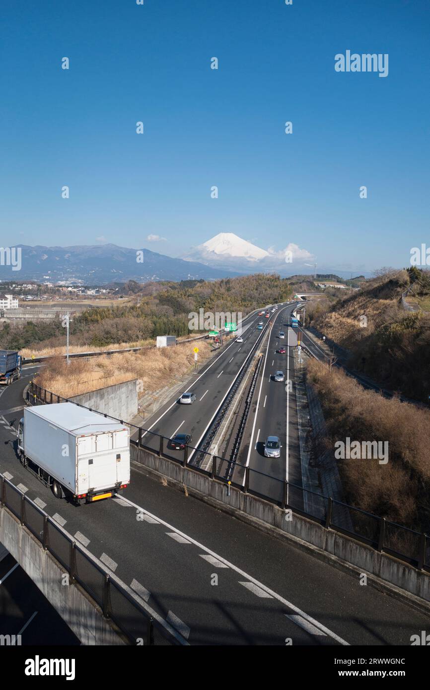 Fuji sur l'autoroute Izu Jukan Banque D'Images