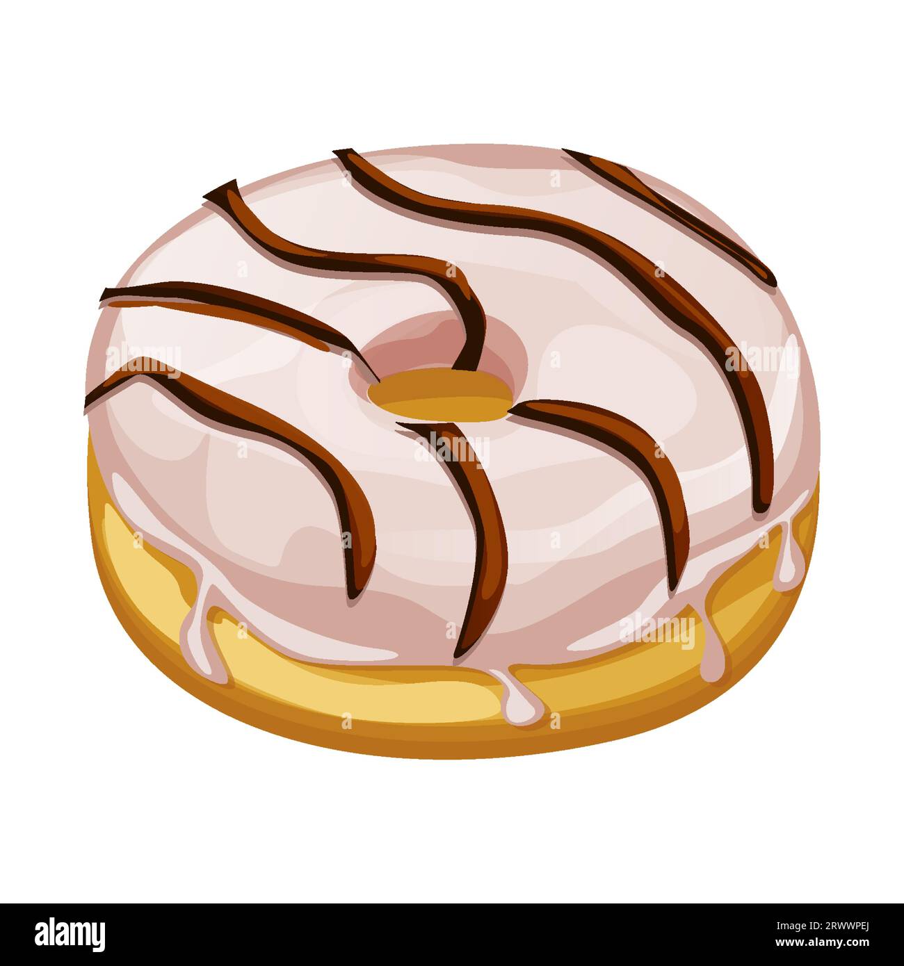 Donut vectoriel avec ou glaçage. Icône Donut. Dessert sucré. Restauration rapide Illustration de Vecteur