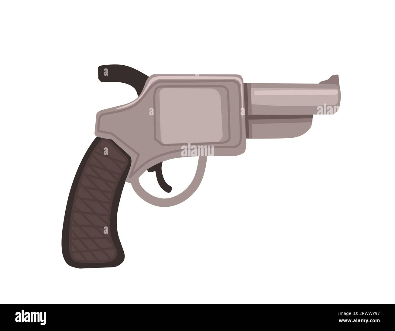 Illustration vectorielle de conception de pistolet de poche de petite taille de dessin animé de pistolet de poing isolé sur fond blanc Illustration de Vecteur