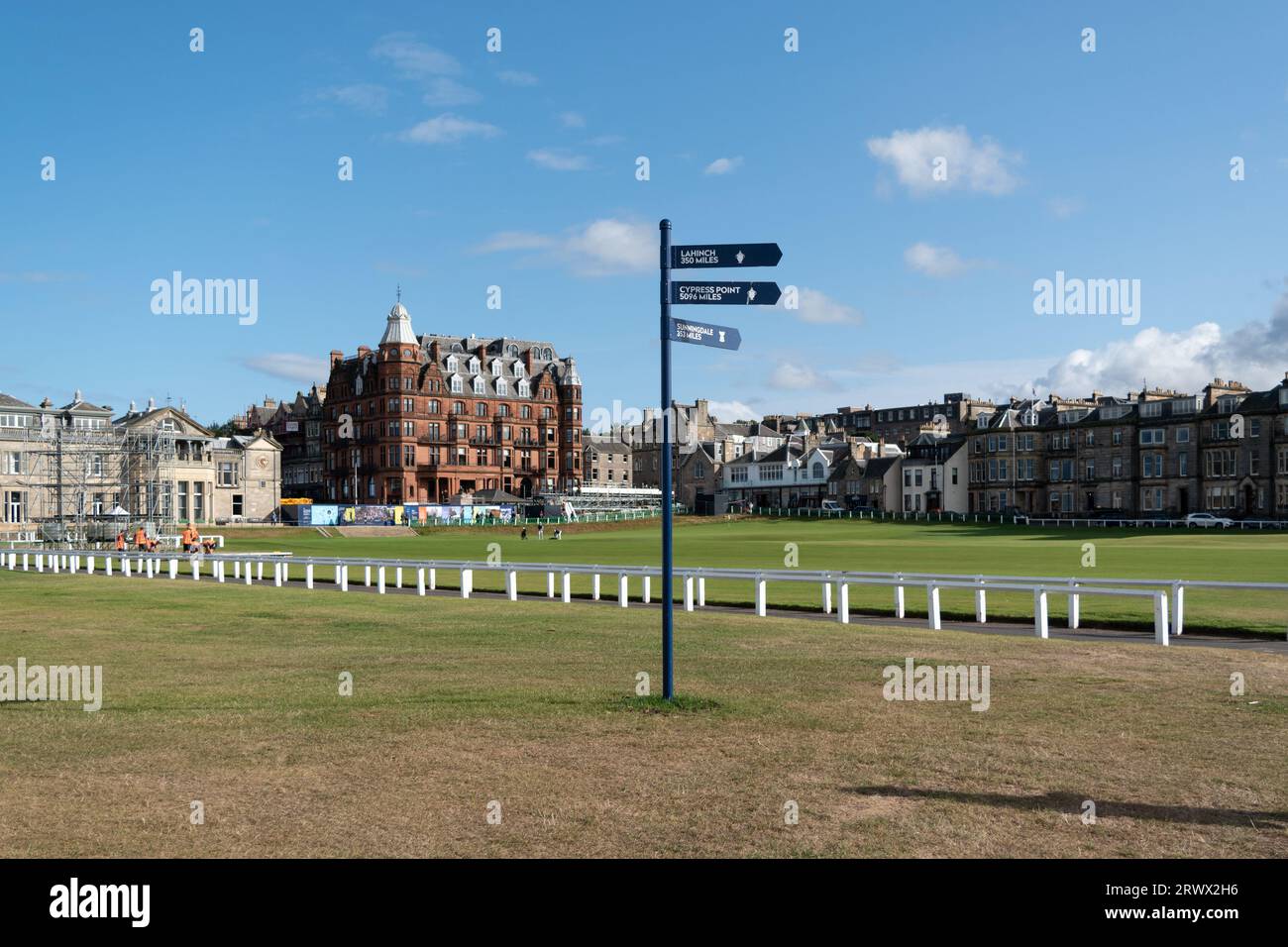 Parcours de golf de St Andrews - connu sous le nom de Old course dans la ville balnéaire populaire de Saint Andrews au nord-est d'Édimbourg, en Écosse. Banque D'Images