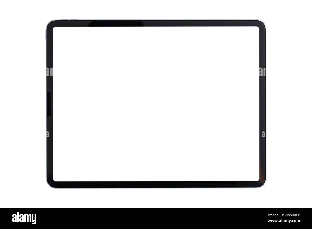 Tablette avec écran vierge isolé sur fond blanc. Banque D'Images