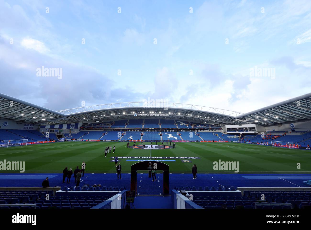 Vue générale à l'intérieur du stade avant le match de l'UEFA Europa League Group B à l'AMEX, Brighton et Hove. Date de la photo : jeudi 21 septembre 2023. Banque D'Images