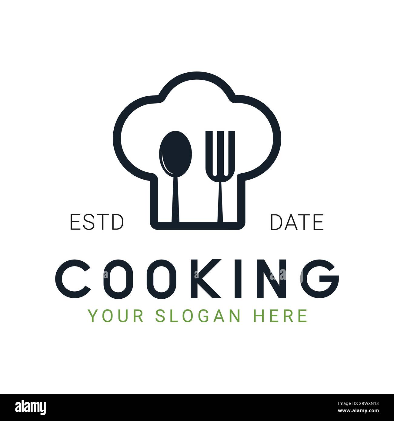 Chef Cap Cooking logo Design Cooking Pan logotype Food restaurants Illustration de Vecteur