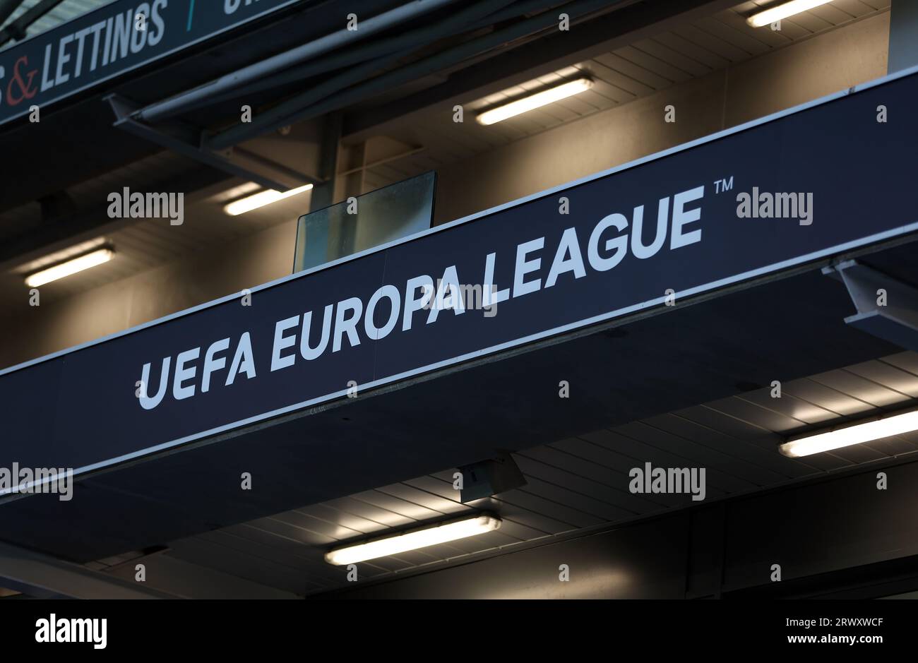 Vue générale à l'intérieur du stade avant le match de l'UEFA Europa League Group B à l'AMEX, Brighton et Hove. Date de la photo : jeudi 21 septembre 2023. Banque D'Images