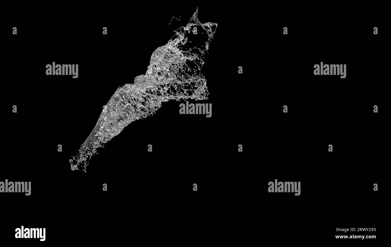 Grâce à la goutte d'eau avec éclaboussure sur fond noir Banque D'Images