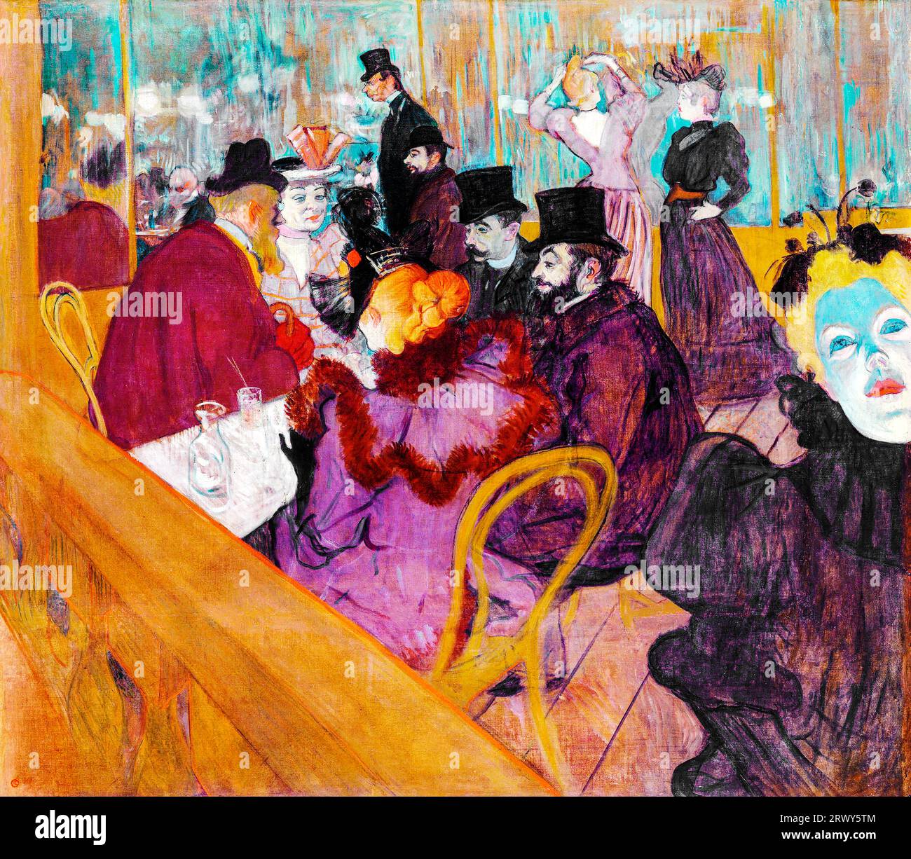 Au Moulin Rouge peinture en haute résolution par Henri de Toulouse-Lautrec. Original de l'Art Institute of Chicago. Banque D'Images